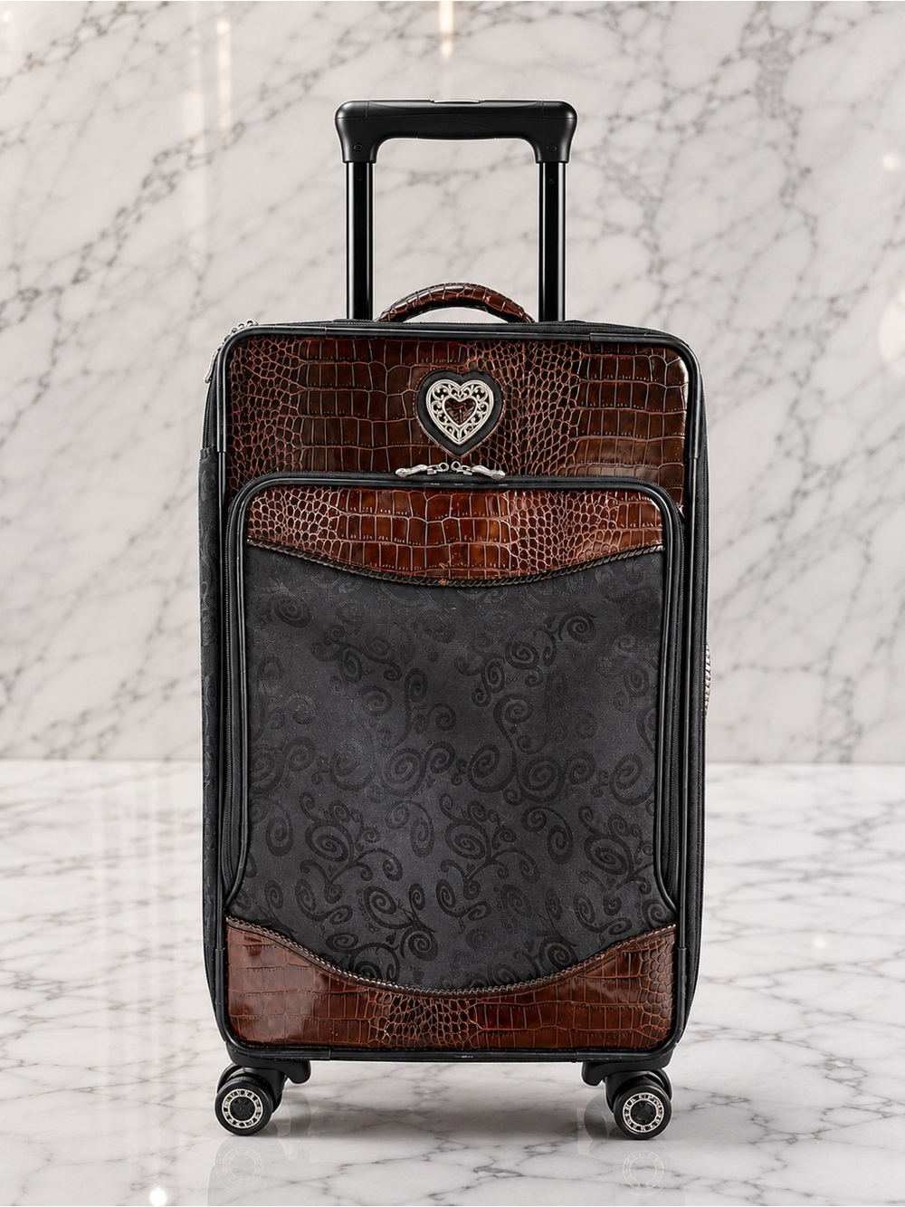 EUC Brighton Rolling brown & Black Luggage Carry-on